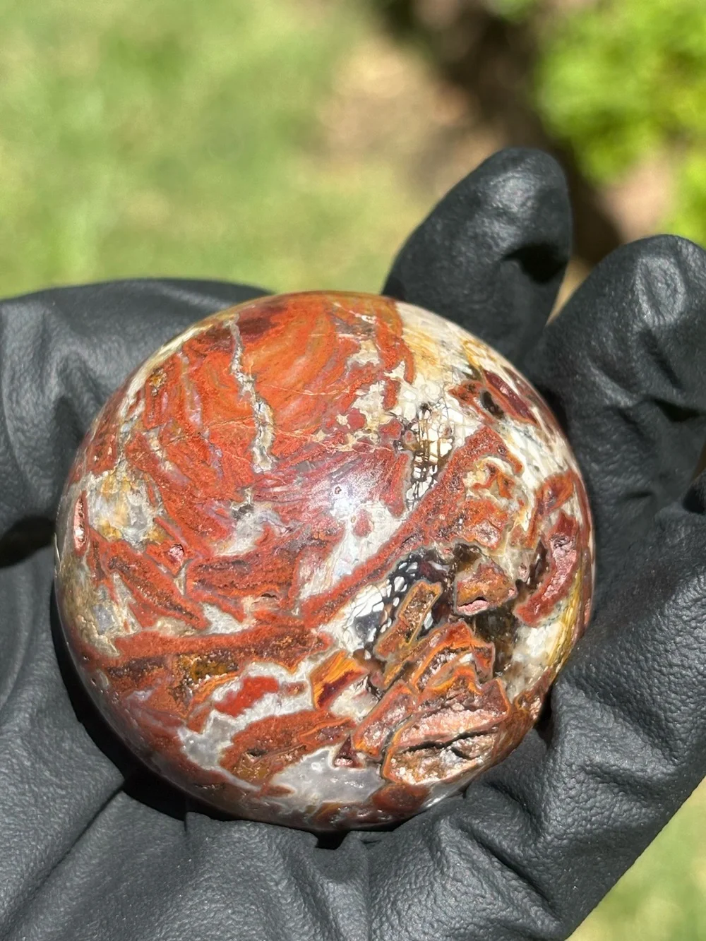 Warring State Agate Crystal Sphere with Natural Imperfections
